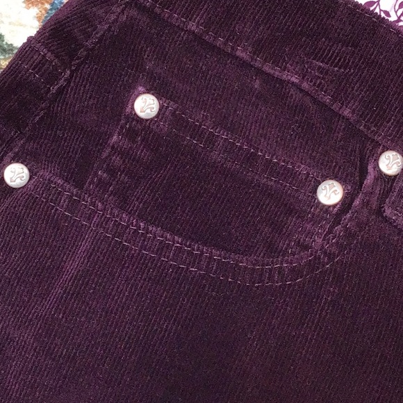 🍇 VTG L.A.BLUES 90s Burgundy Corduroy High Rise 5 Pocket Wide Leg - Picture 3 of 12